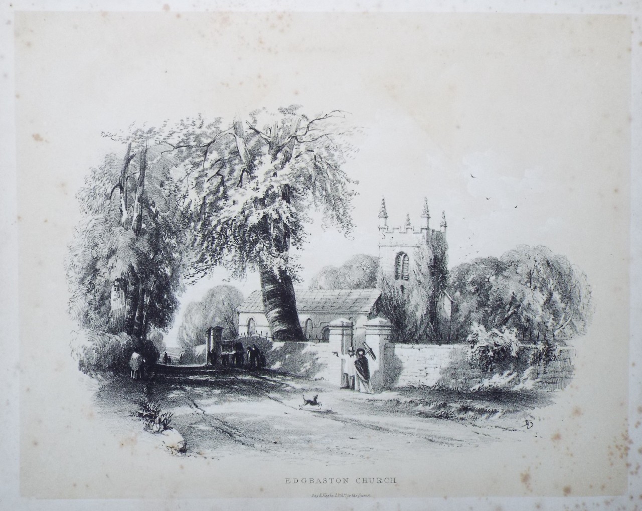 Lithograph - Edgbaston Church