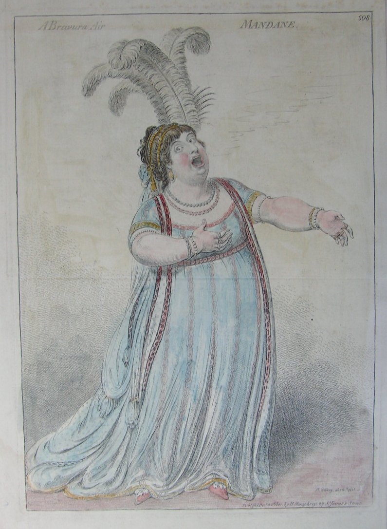 Etching - A Bravura Air Mandane - Gillray