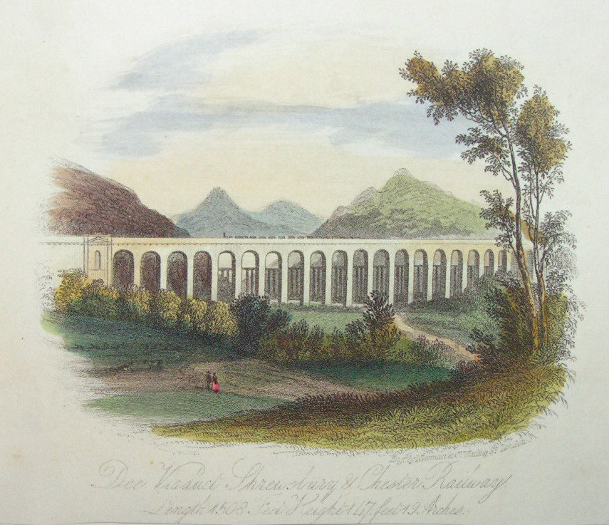 Steel Vignette - Dee Viaduct, Shrewsbury & Chester Railway. - Newman