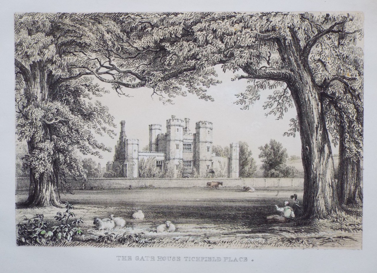 Lithograph - The Gate House Tichfield Place.