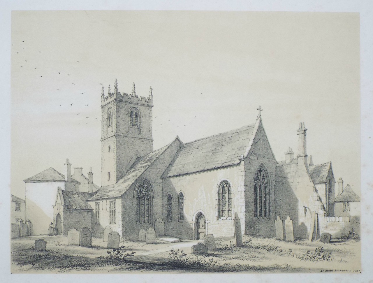 Lithograph - St. Mary Bishophill Jnr. - Monkhouse