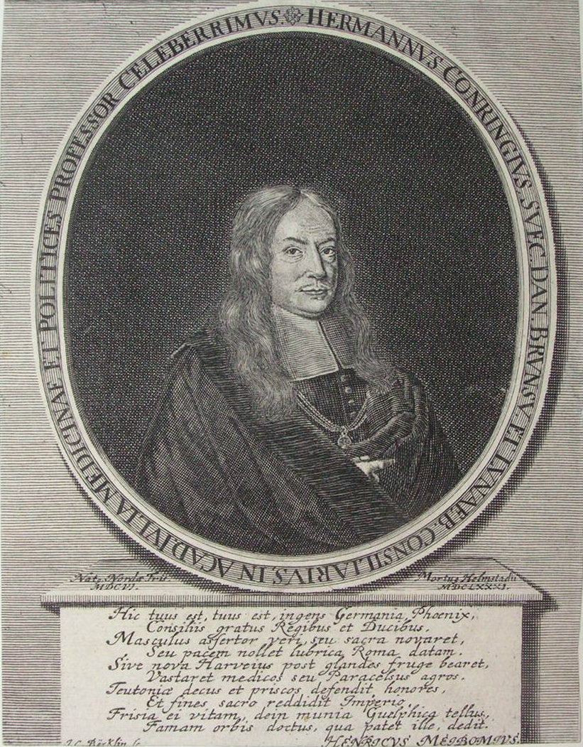 Print - Hermannus Conrigius, Svec. Dan. Brunsv. Et Lunaeb. Consiliarius, in Acad. iulia Medicinae et Politices Professor Celeberrimus