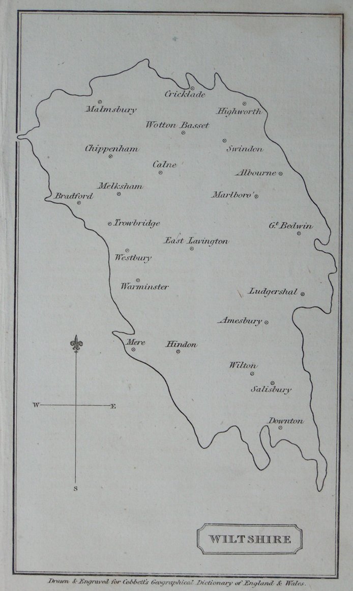 Map of Wiltshire - Cobbett