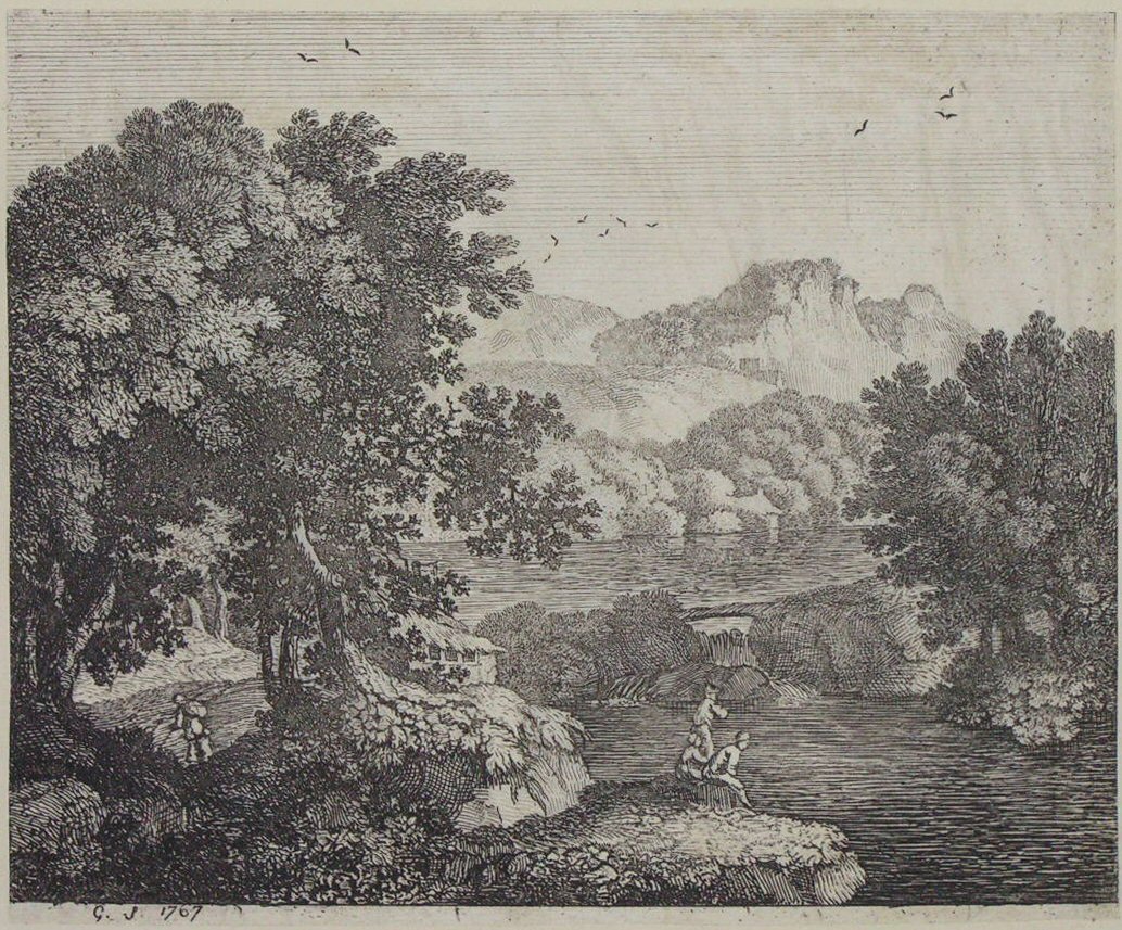 Print - (Landscape with lake and mountains) - Smith