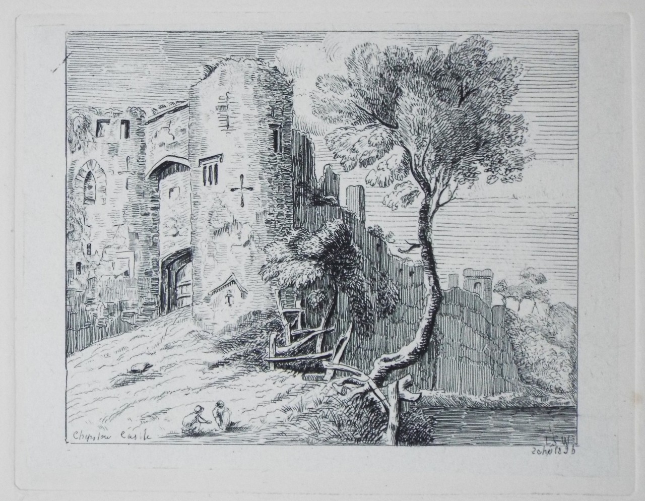 Etching - Chepstow Castle - Wilkinson