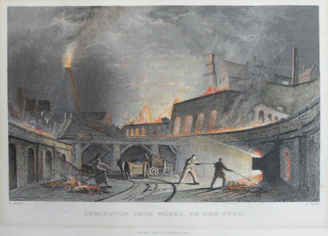 Print - Lymington Iron Works, on the Tyne. - Sands