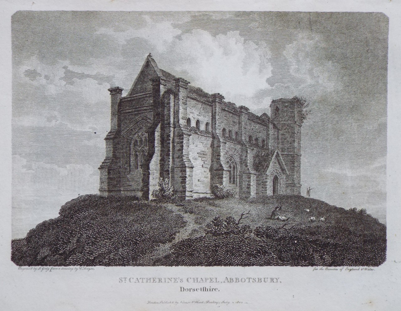Print - St. Catherine's Chapel, Abbotsbury, Dorsetshire. - Greig