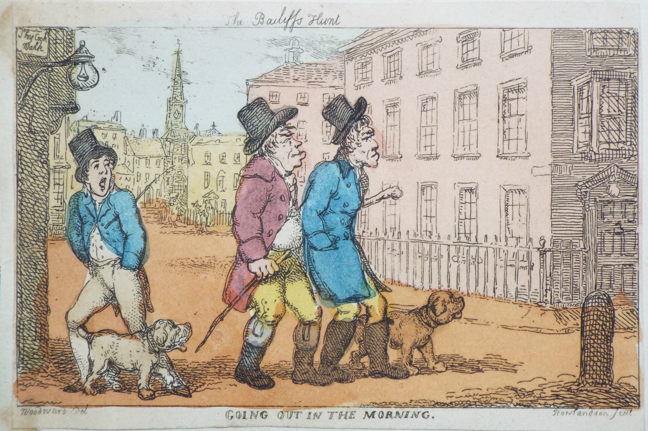 Etching - The Bailiff's Hunt. 1. Going out in the Morning - Rowlandson