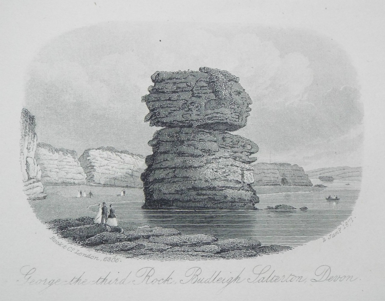 Steel Vignette - George the Third Rock, Budleigh Salterton, Devon. - Rock
