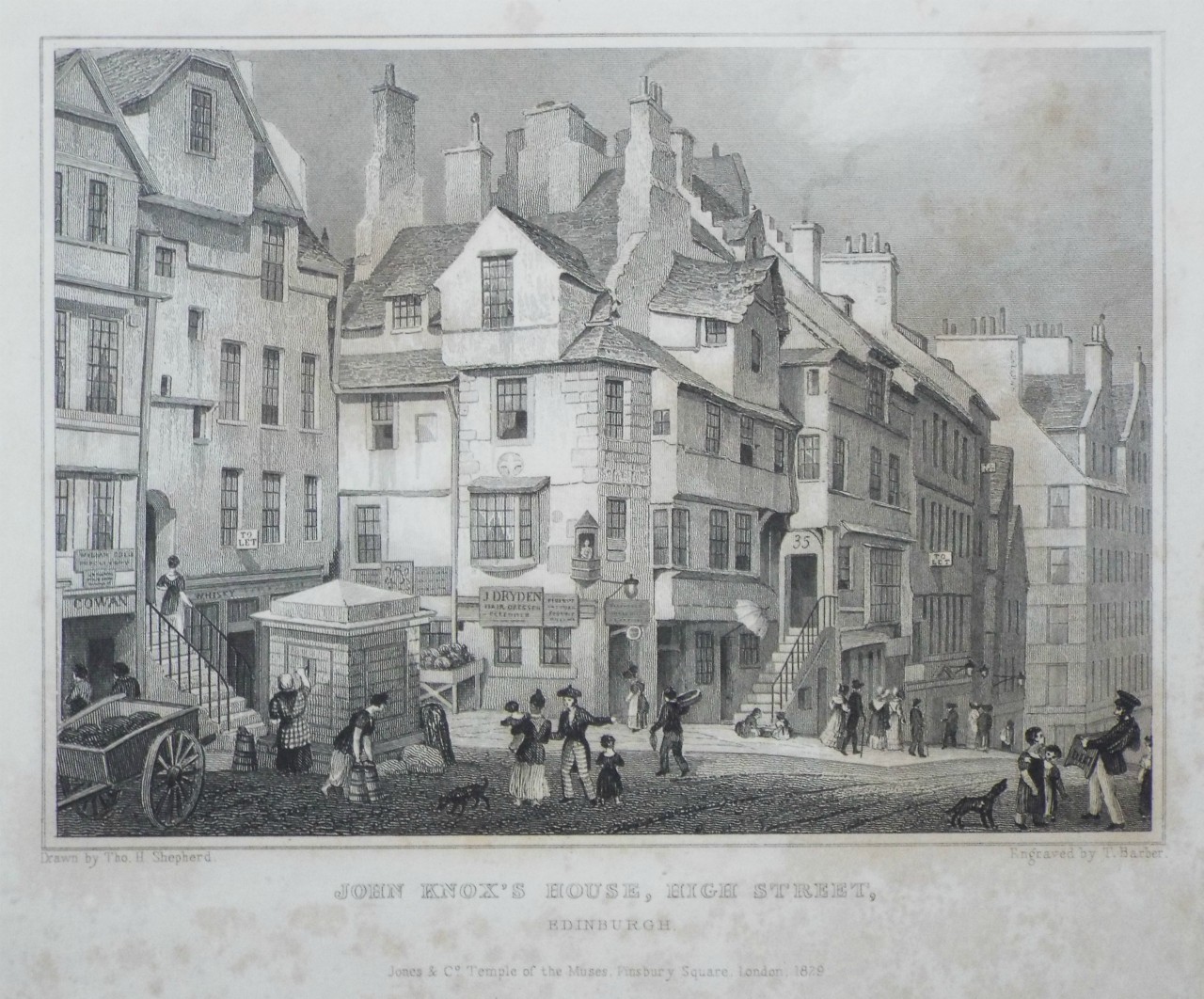 Print - John Knox'x House, High Street, Edinburgh. - Barber