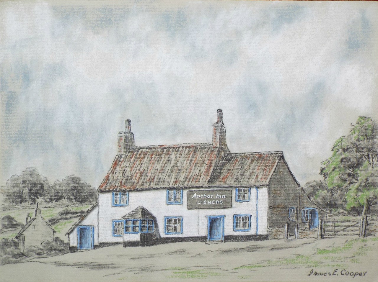 Watercolour and Pastel - The Anchor Inn Coleford