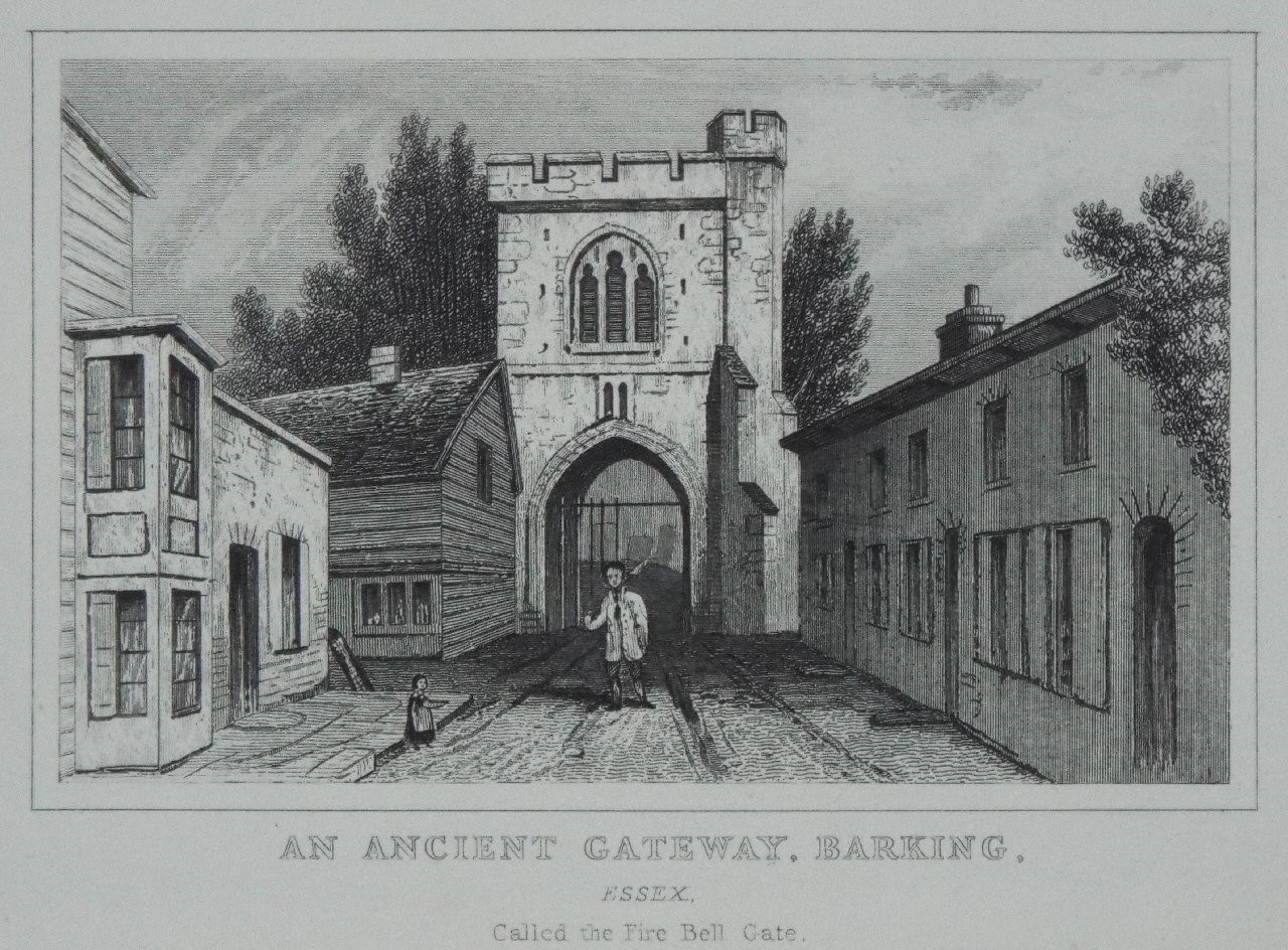 Print - An Ancient Gateway, Barking, Essex. Called the Fire Bell Gate.
