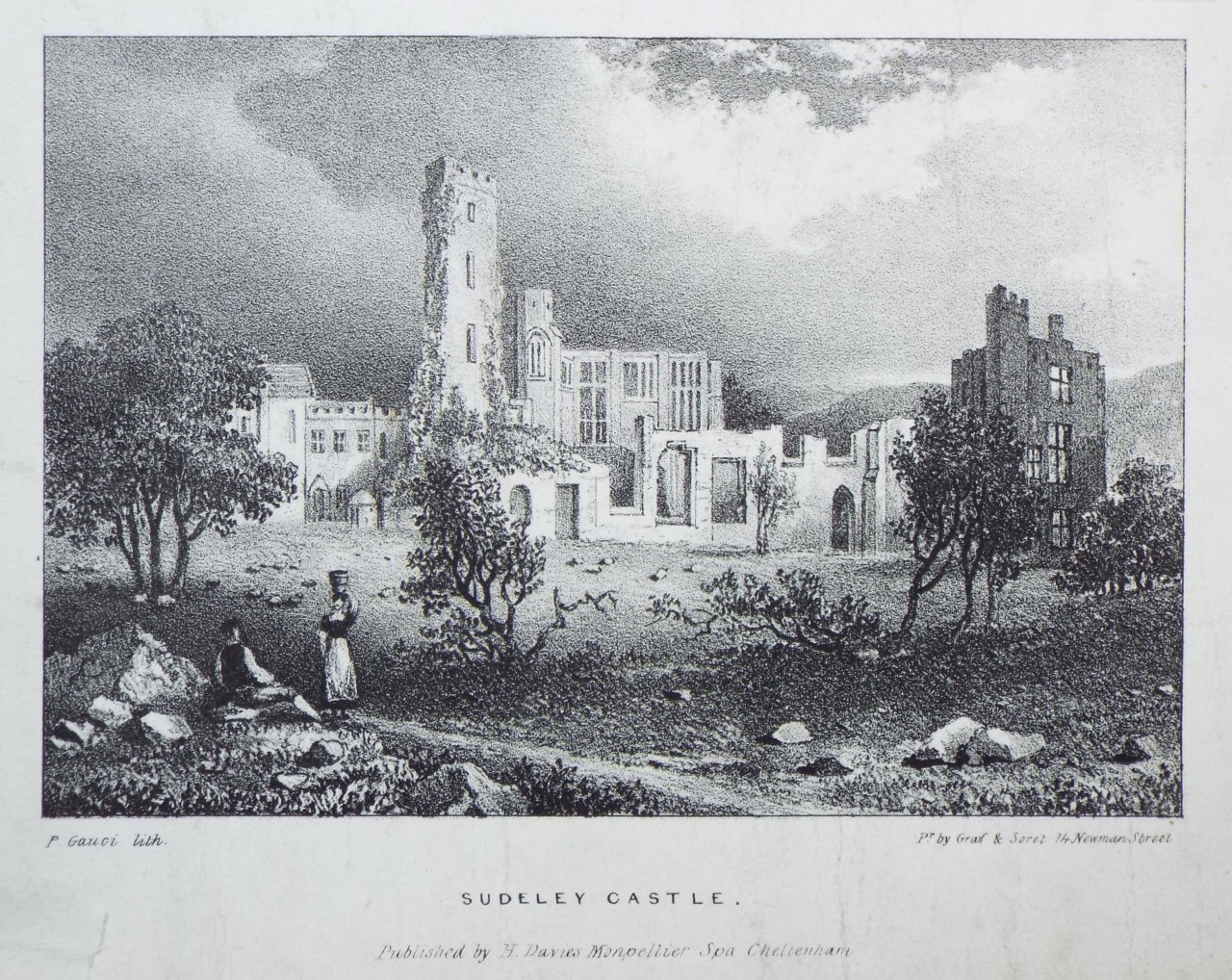 Lithograph - Sudeley Castle. - Gauci