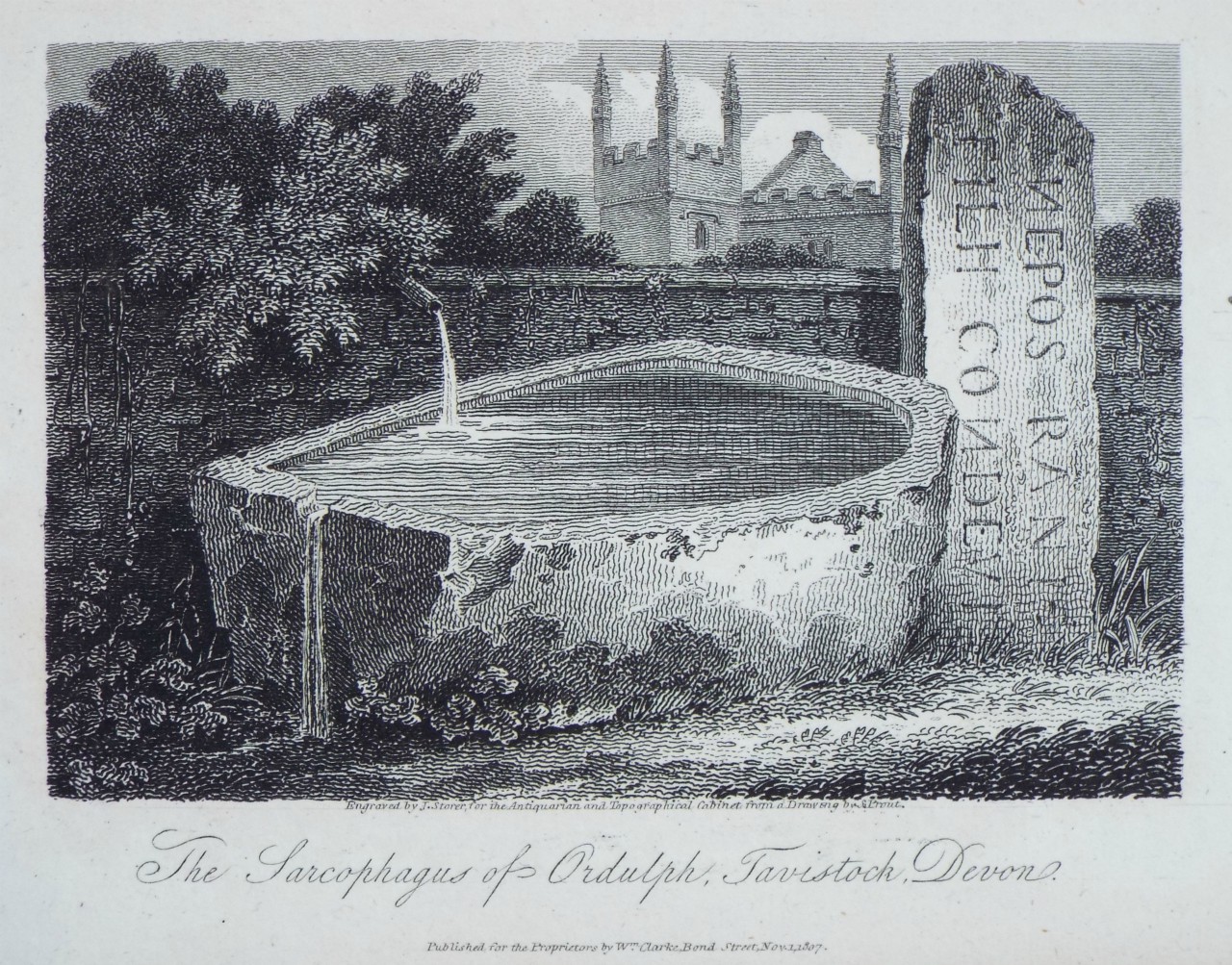 Print - The Sarcophagus of Ordulph, Tavistock, Devon. - Storer