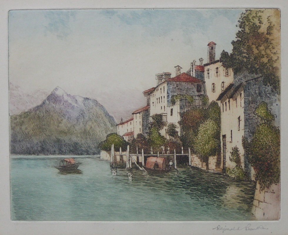 Etching - (Lake Lugano) - Barker