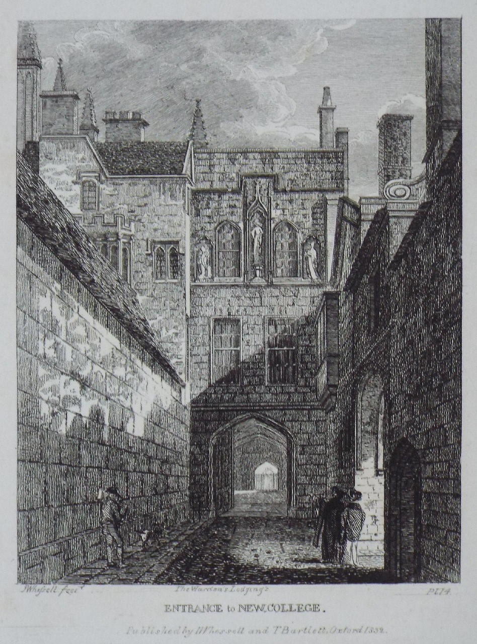 Print - Entrance to New College. The Warden's Lodgings - Whessell