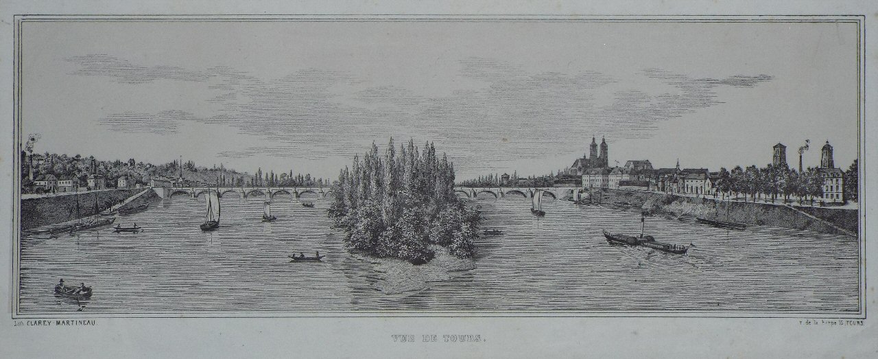 Lithograph - Vue de Tours.