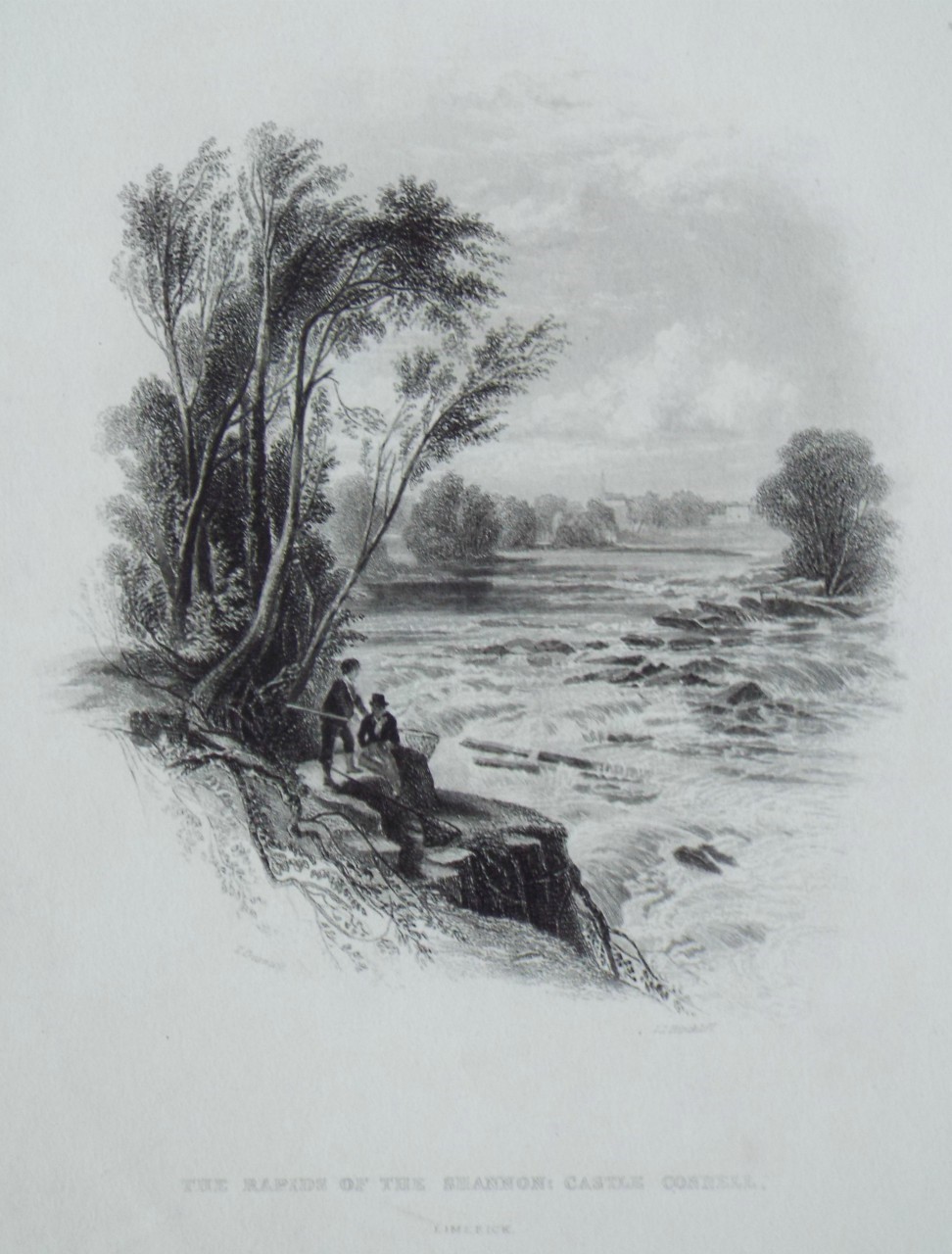 Steel Vignette - The Rapids of the Shannon: Castle Connell, Limerick. - Hinchliff