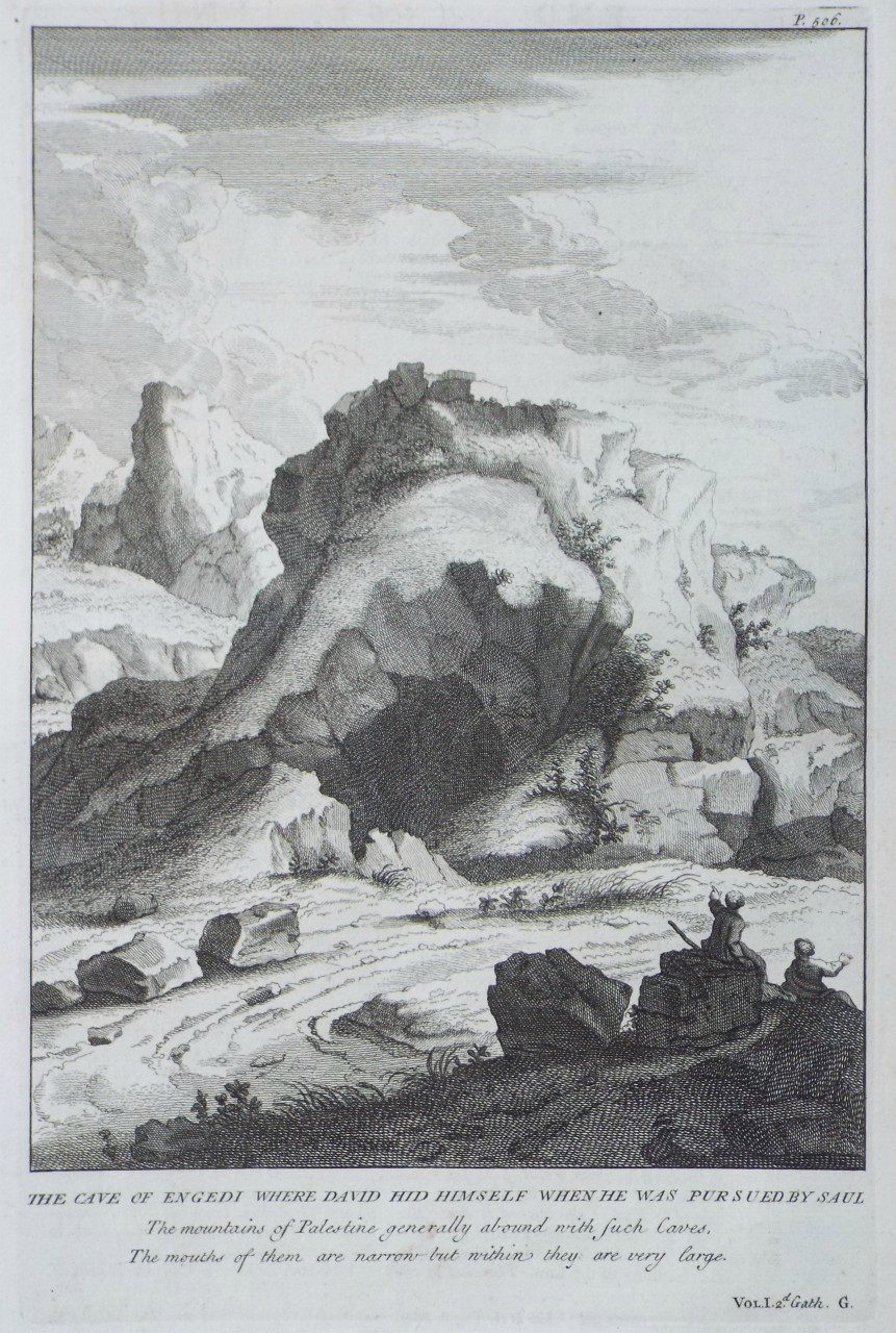 Print - The Cave of Engedi where David Hid Himself when he was Pursued by Saul.