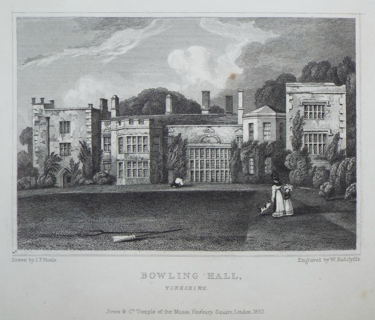 Print - Bowling Hall, Yorkshire.  - Radclyffe