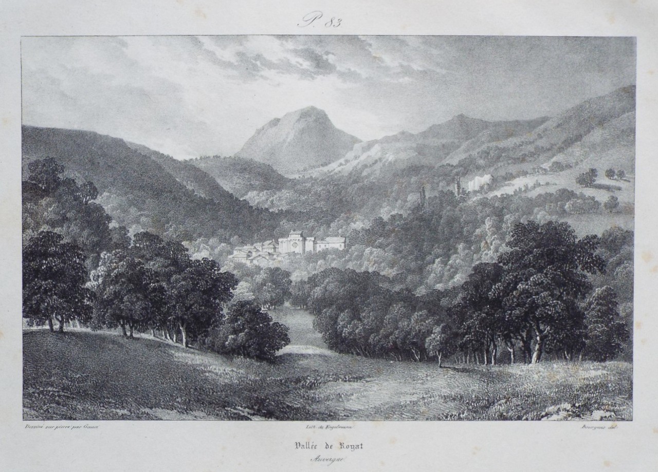 Lithograph - Vallee de Royat Auvergne. - 