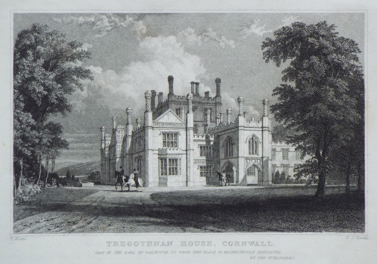 Print - Tregothnan House, Cornwall. - Havell