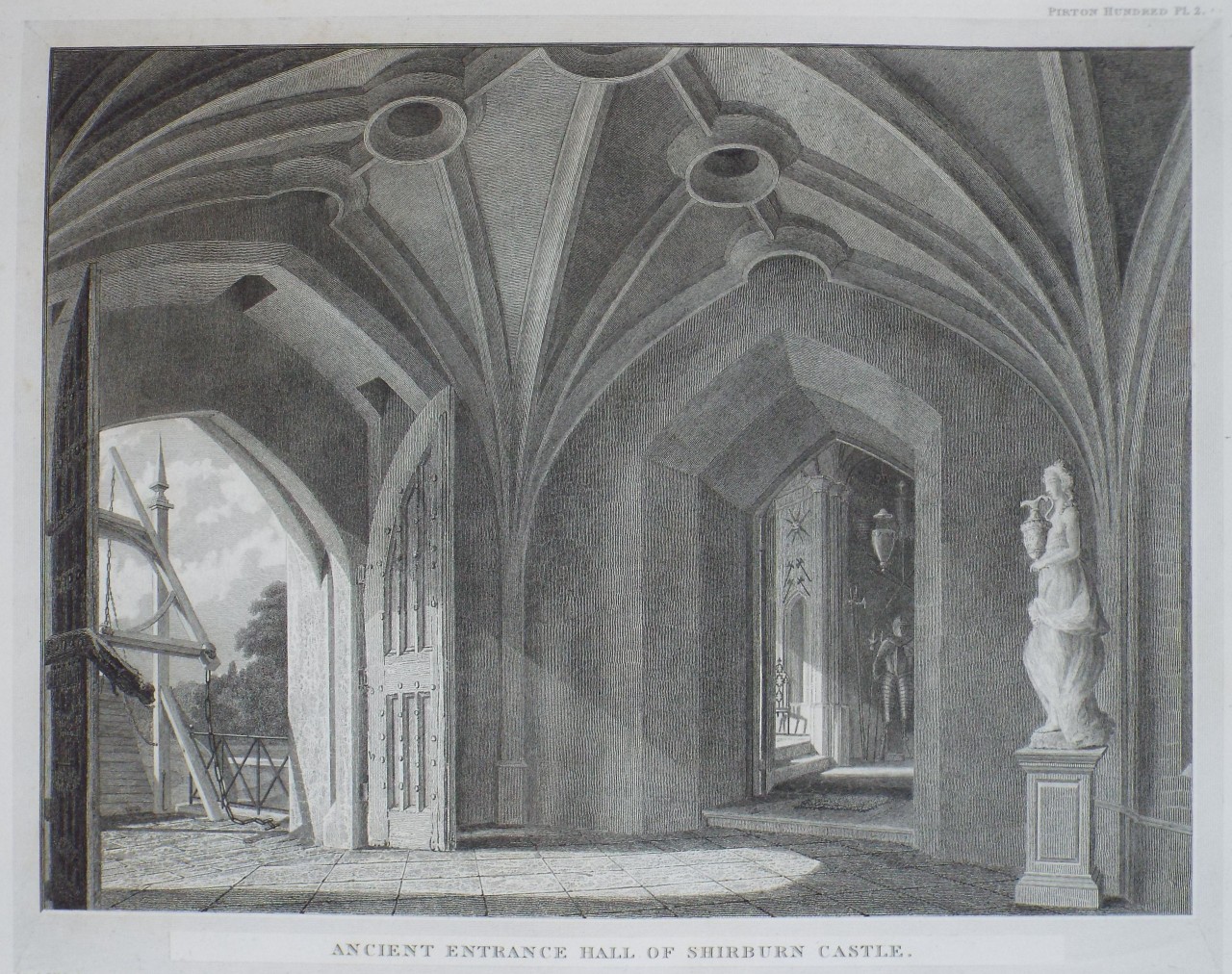 Print - Ancient Entrance Hall of Shirburn Castle. - Skelton