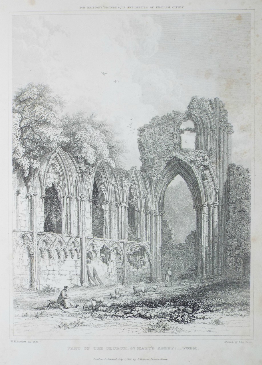 Print - Part of the Church, St. Mary's Abbey: York. - Le