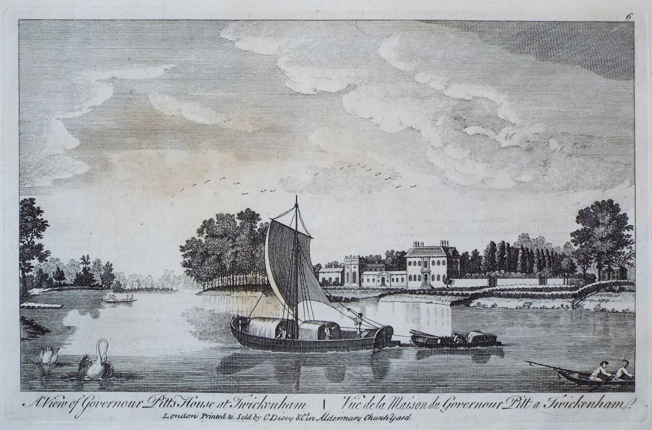 Print - A View of Governor Pitts House at Twickenham.