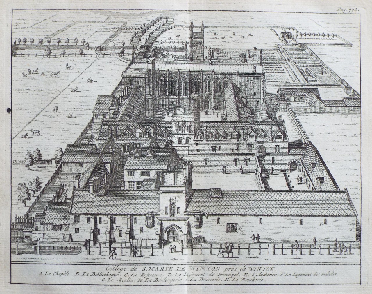 Print - College de S. Marie de Winton, pres de Winton.