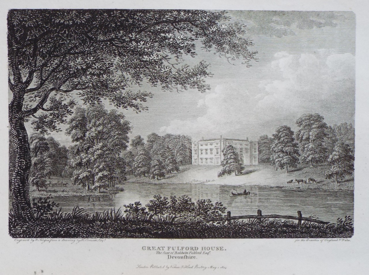 Print - Great Fulford House, the Seat of Baldwin Fulford Esqr, Devonshire. - Angus