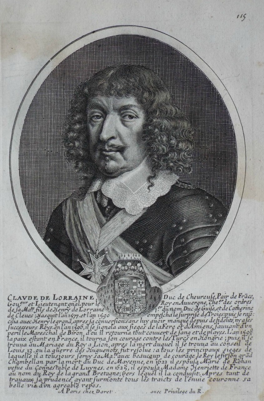 Print - Claude de Lorraine Duc de Chevreuse