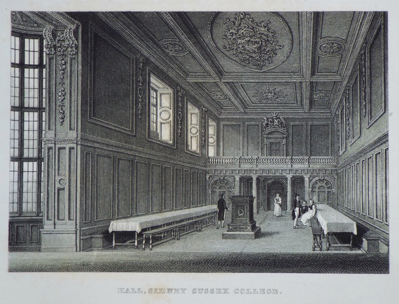 Print - Hall, Sidney Sussex College.
