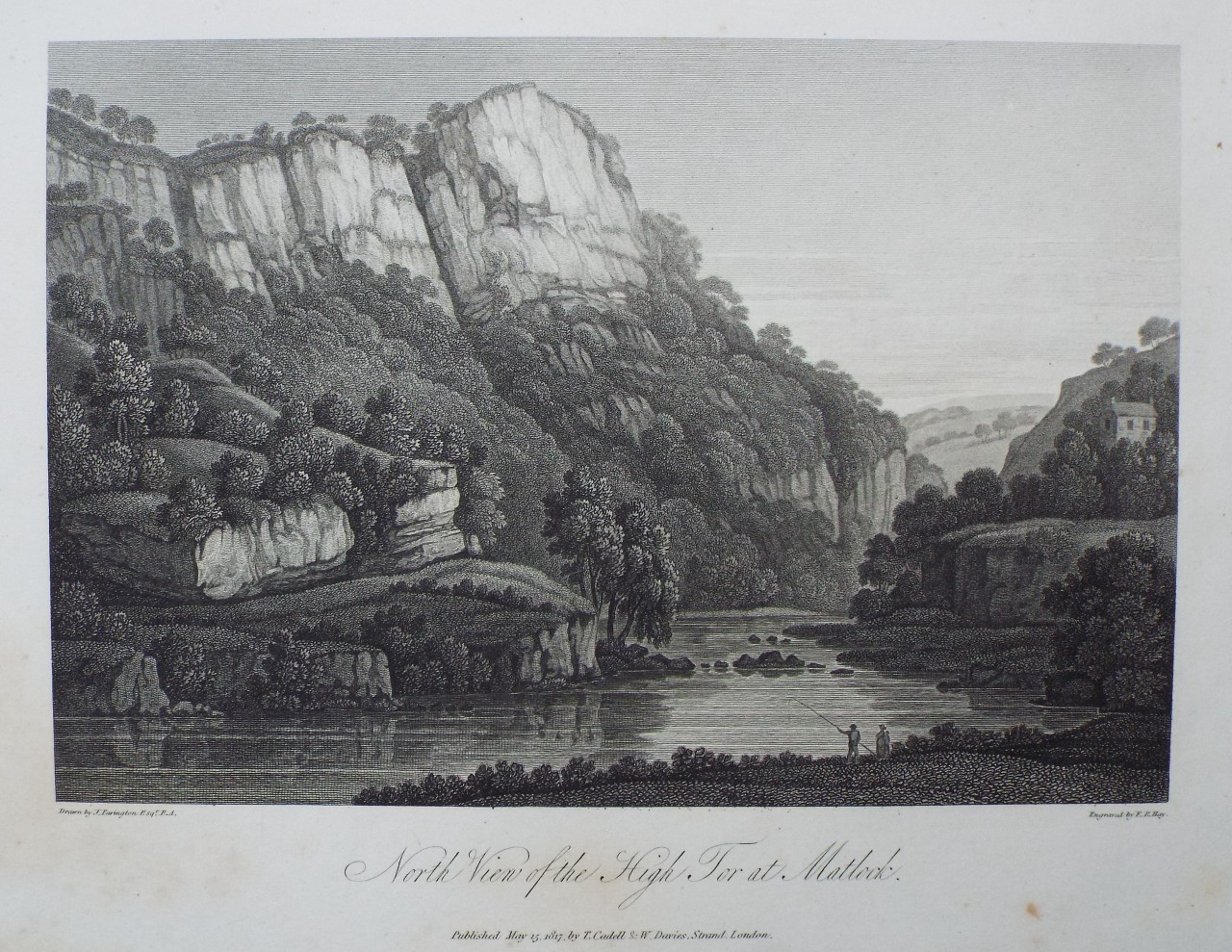 Print - North View of the High Tor at Matlock. - Hay