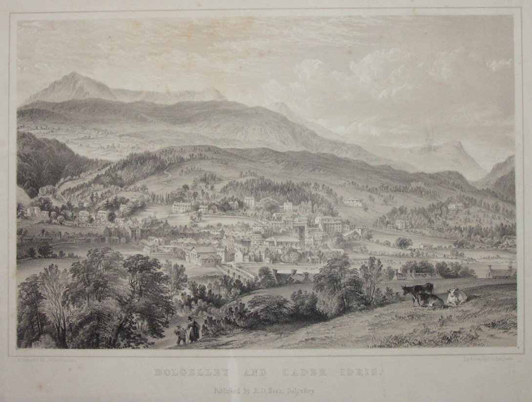Lithograph - Dolgelly and Cader Idris