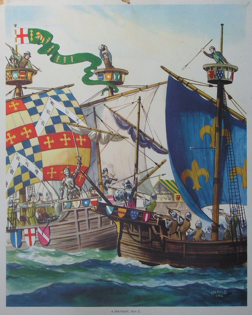 Lithograph - 36 A Sea-Fight, 15th C.