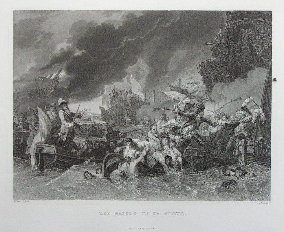 Print - The Battle of La Hogue. - Armytage