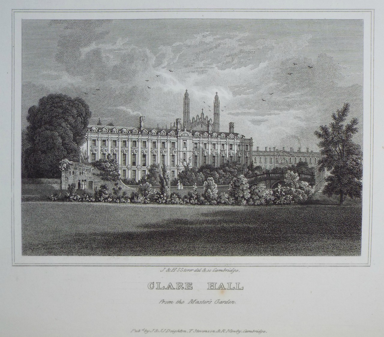 Print - Clare Hall from the Master's Garden. - Storer