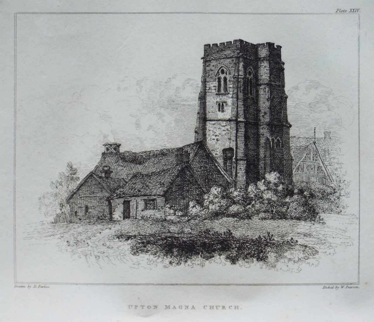 Etching - Upton Magna Church - Pearson