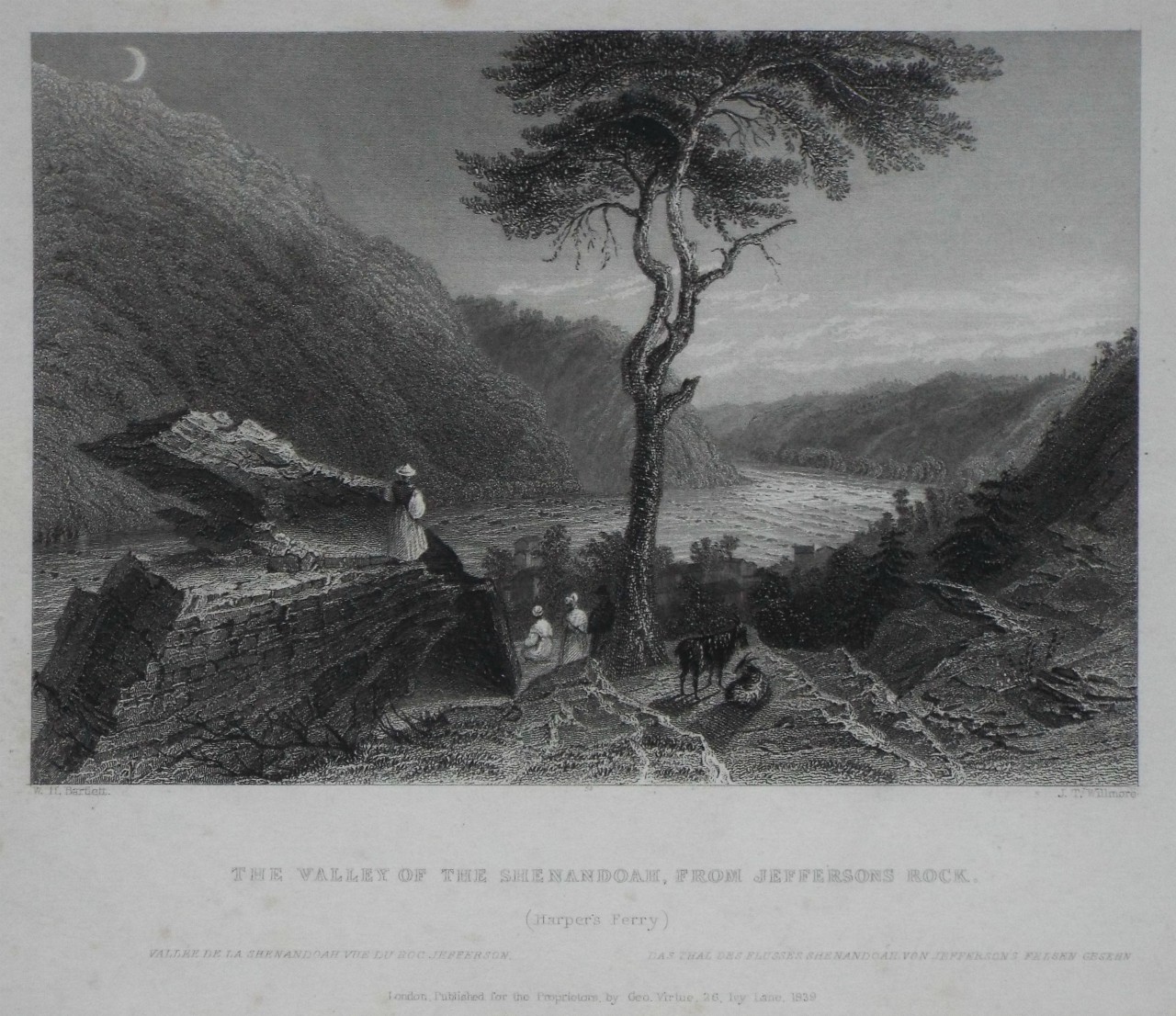 Print - The Valley of the Shenandoah, from Jeffersons Rock. (Harper's Ferry) - Willmore