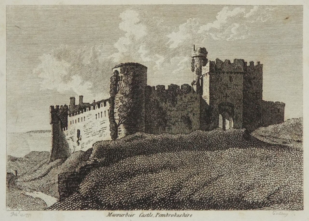 Print - Mannerbier Castle, Pembrokeshire. - 