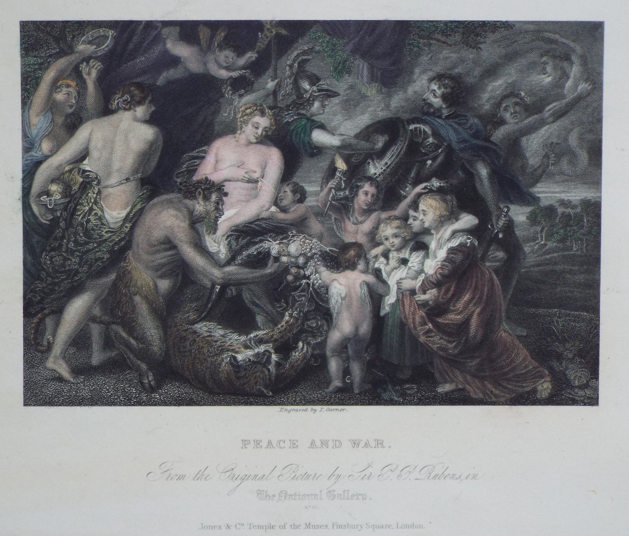 Print - Peace and War. From the Original Picture by Sir P. P. Rubens, in the National Gallery. - Garner