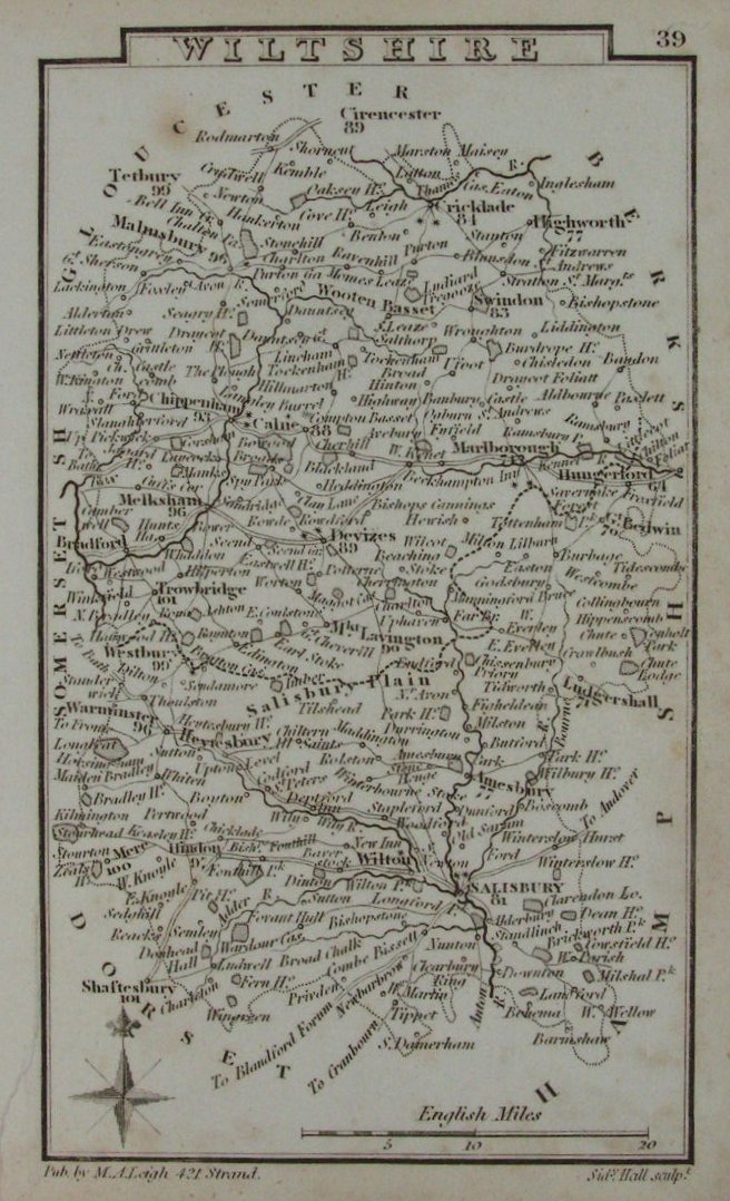 Map of Wiltshire - Leigh