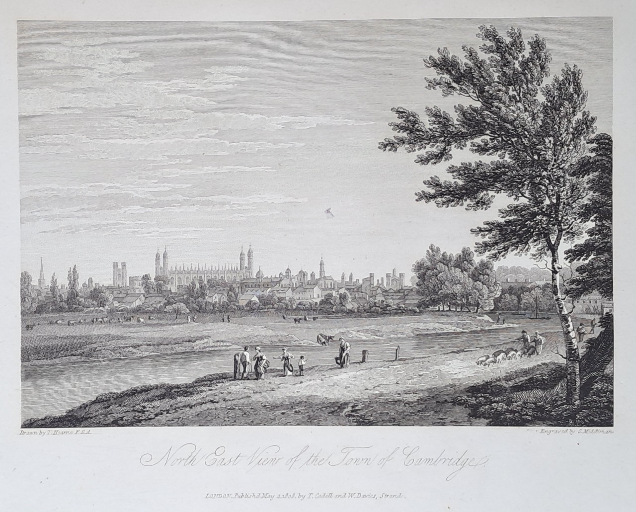Print - North East View of the Town of Cambridge. - Middiman
