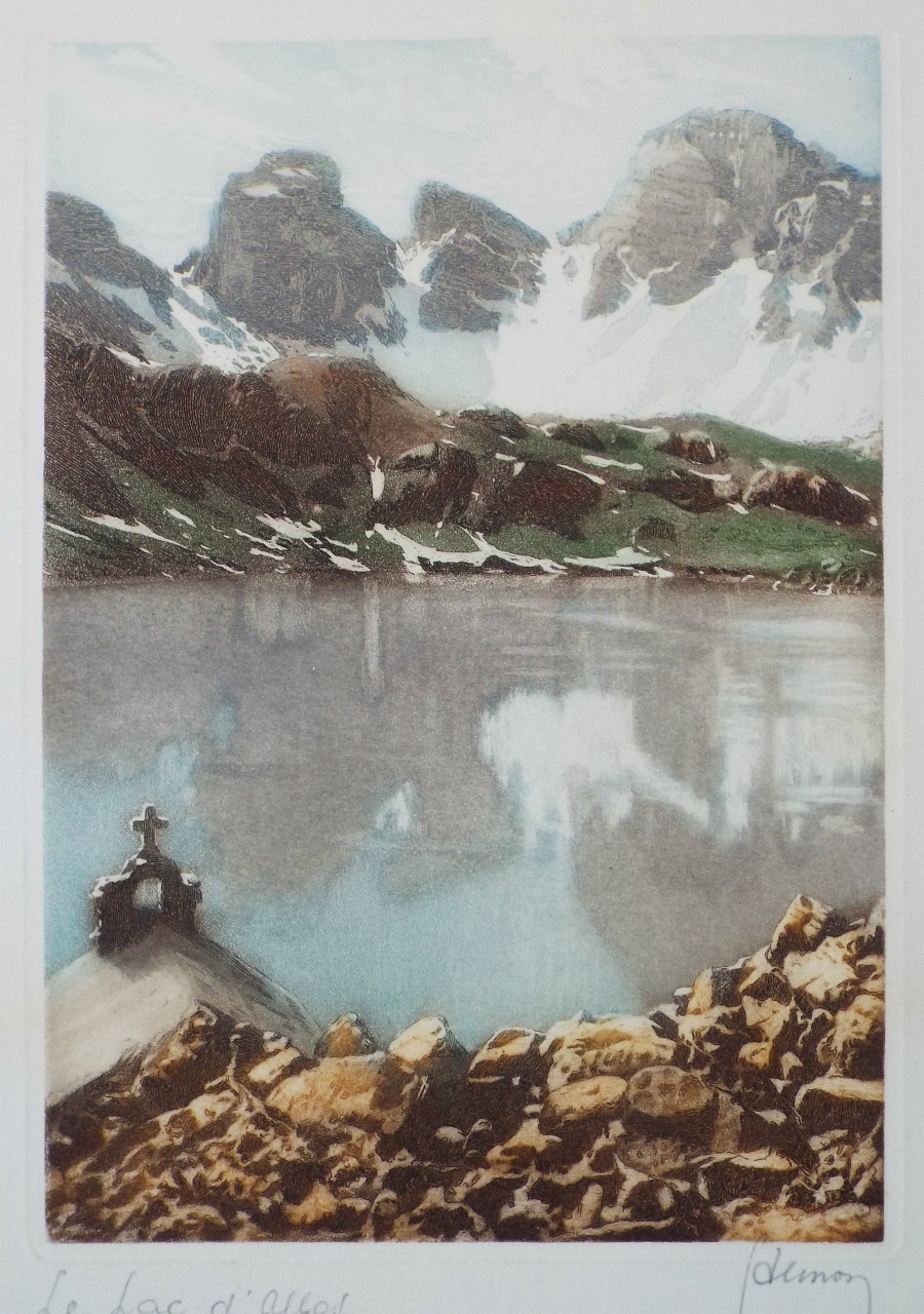 Etching and aquatint - Le Lac d'Allos.