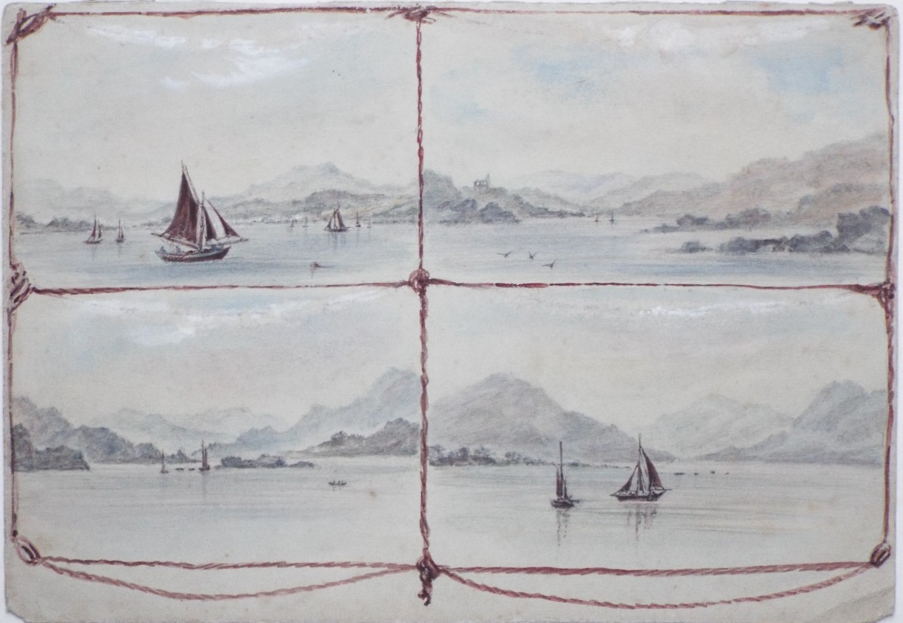 Pencil and watercolour - Four views around Loch Fyne and the Kyles of Bute