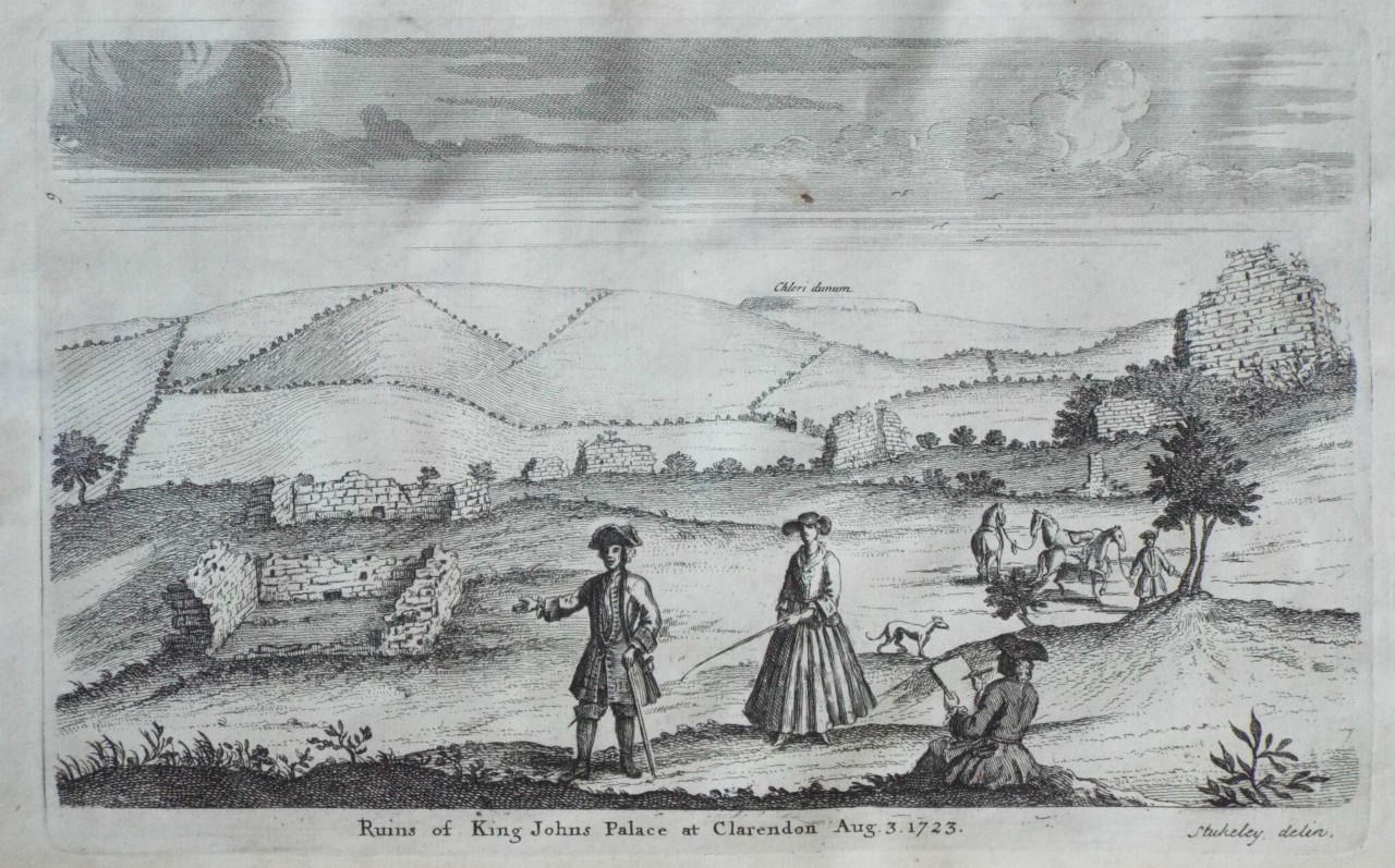 Print - Ruins of King Johns Palace at Clarendon Aug. 3. 1723.