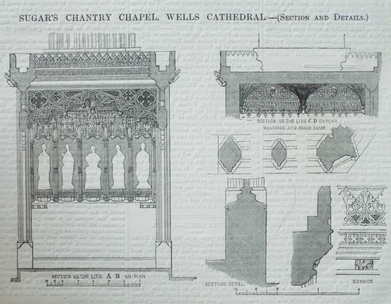 Wood - Sugar's Chantry Chapel, Wells Cathedral. - (Section and Details.)