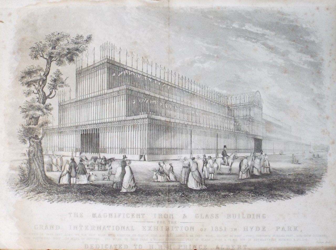 Print - The Magnificent Iron & Glass Building for the Grand International Exhibition of 1851 in Hyde Park