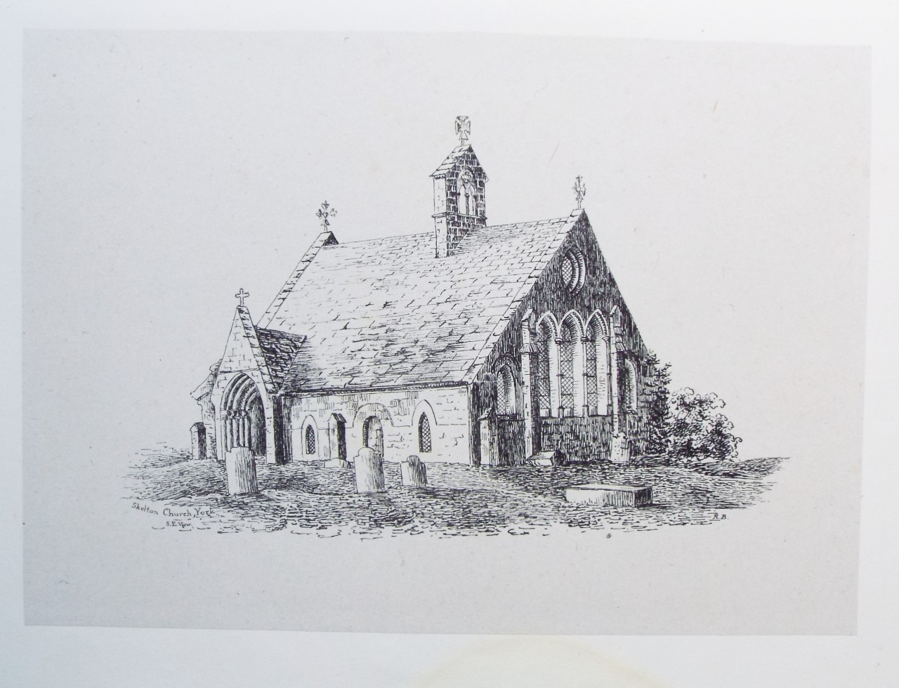Lithograph - Skelton Church, York. S. E. View.